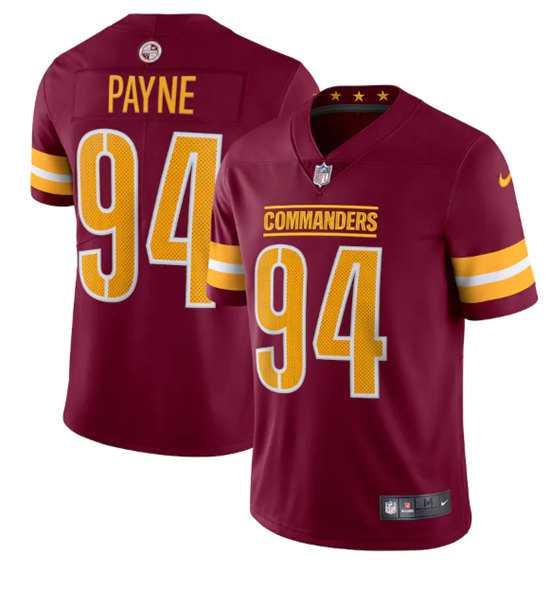 Men & Women & Youth Washington Commanders 94 DaRon Payne 2022 Burgundy Vapor Limited Stitched Jersey